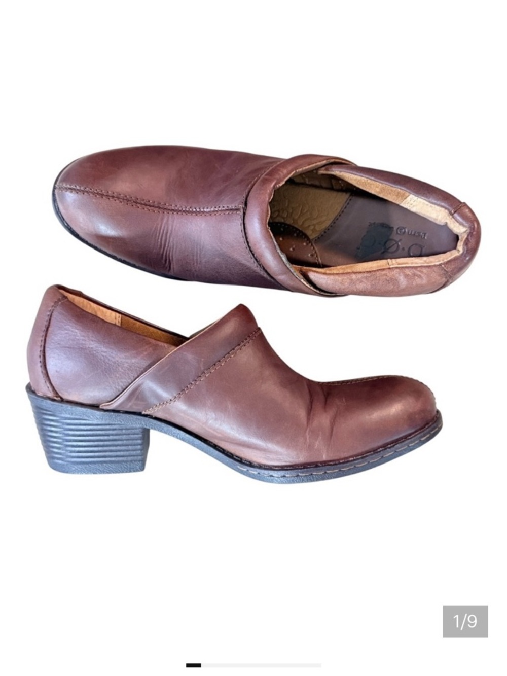 Born Concept BOC brown leather shoes/booties Women's size 9 | no box